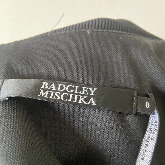 Badgley Mischka Off the Shoulder Criss Cross Chest Black Dress NWT 8 - Picture 13 of 13